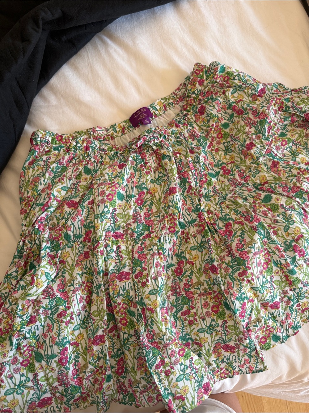 J. Crew Floral Circle Skirt in Pink, Green & Yellow